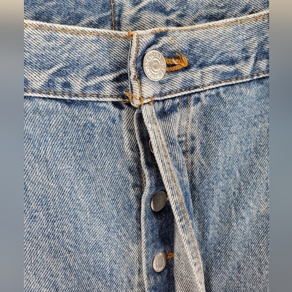 Vtg Levis 501 Blue Jeans Mens 42x32 Hi Rise Wide Straight Leg USA 05/92 (39x31) - Picture 8 of 11